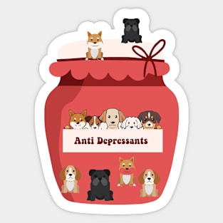 anti depressed - dog mom Sticker